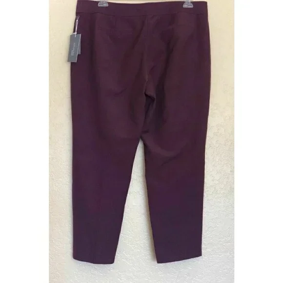 Nordstrom Signature Womens Purple Knit Slim Leg Crop Twill Pants Size 16 - Picture 5 of 12